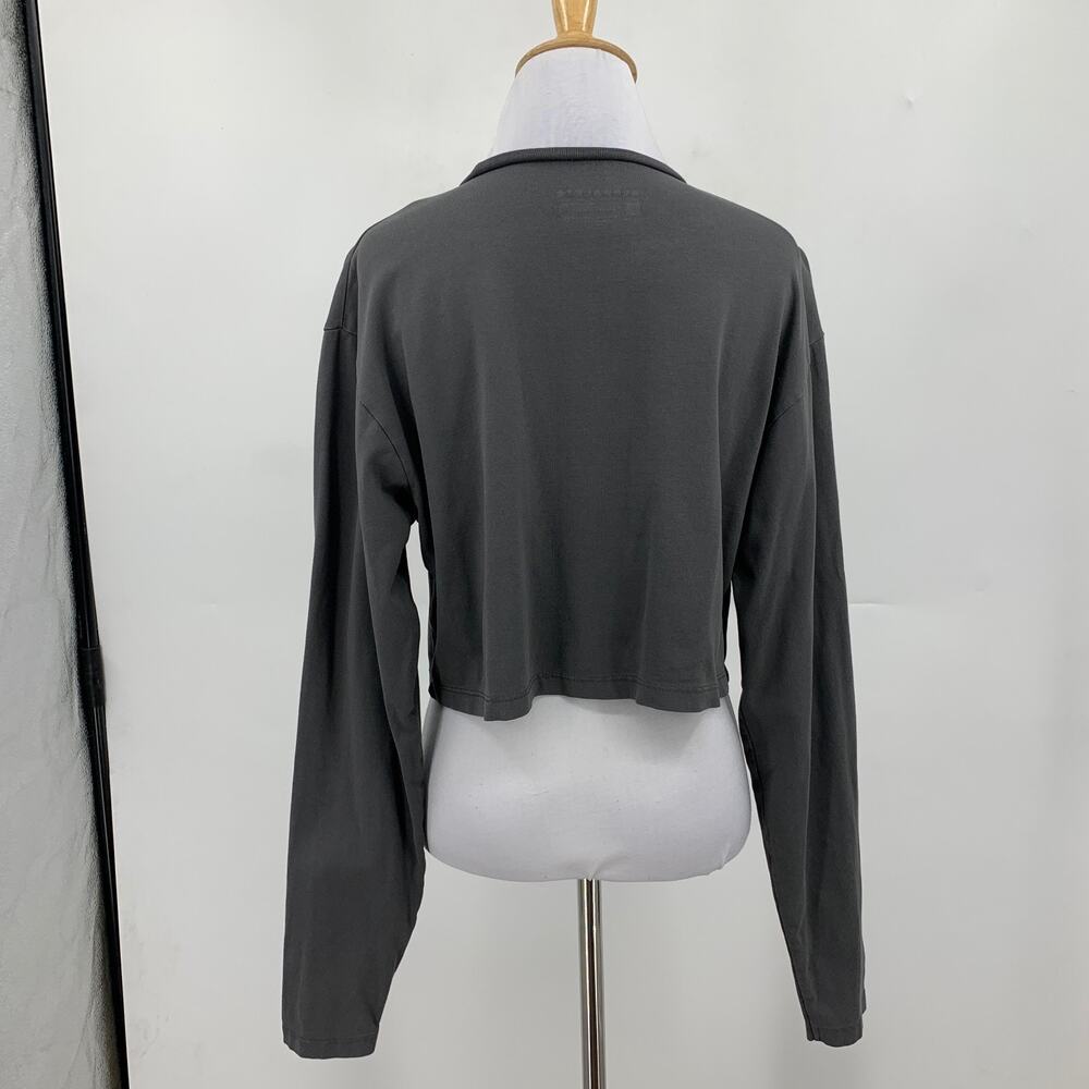 Alphalete Top Womens S Small Graphite Lifestyle Fit Long Sleeve Athletic Cropped - Picture 6 of 11